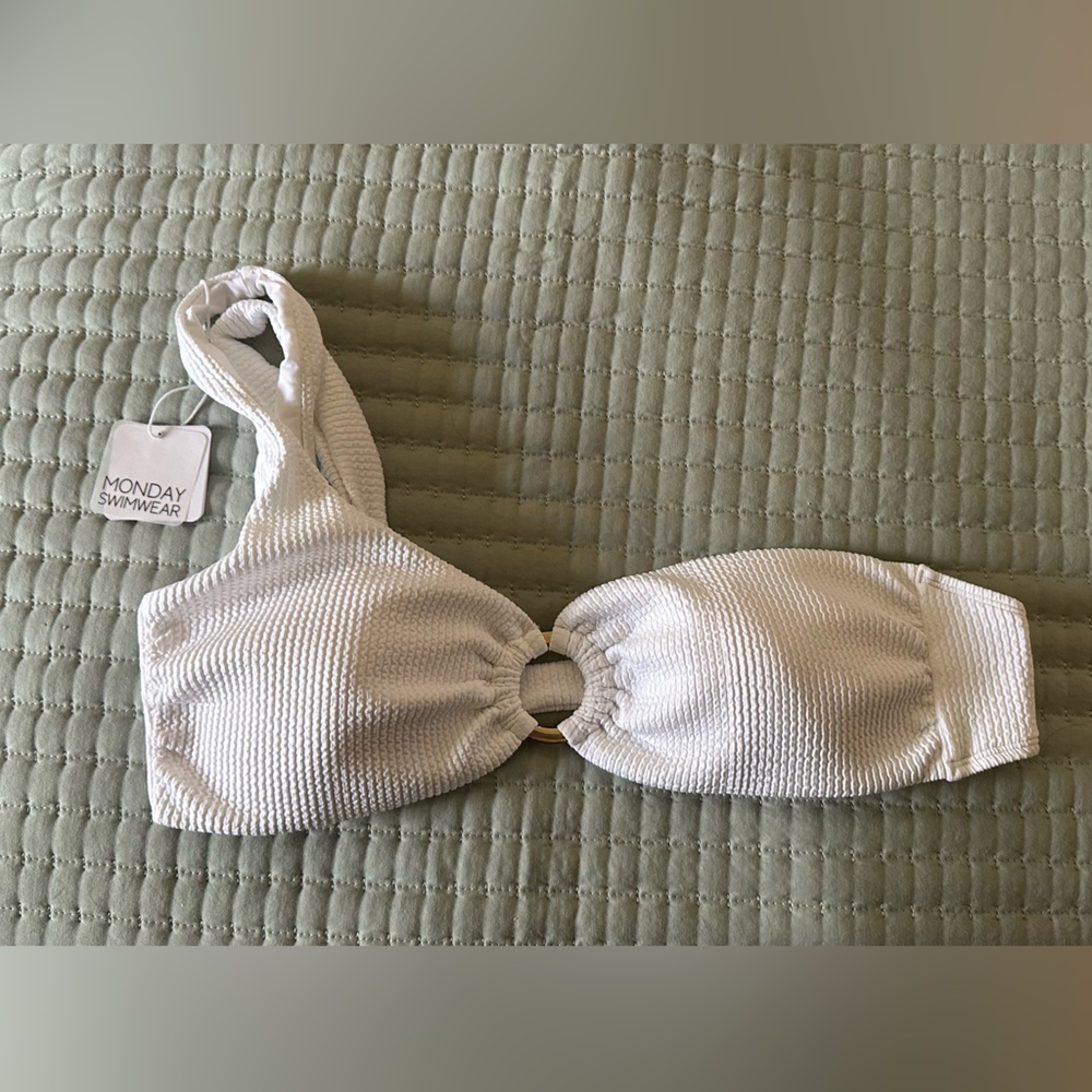 White Ribbed Bikini Top - Picture 5 of 7